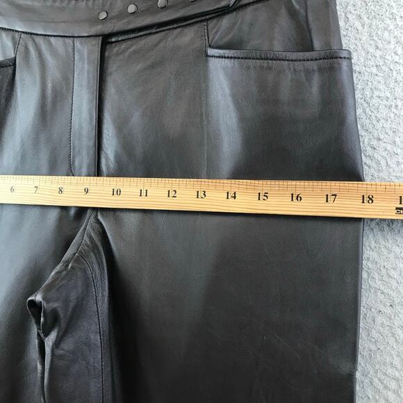 Vintage E3 Etcetera Pants Womens 8 Black Leathe Pants - Picture 6 of 11
